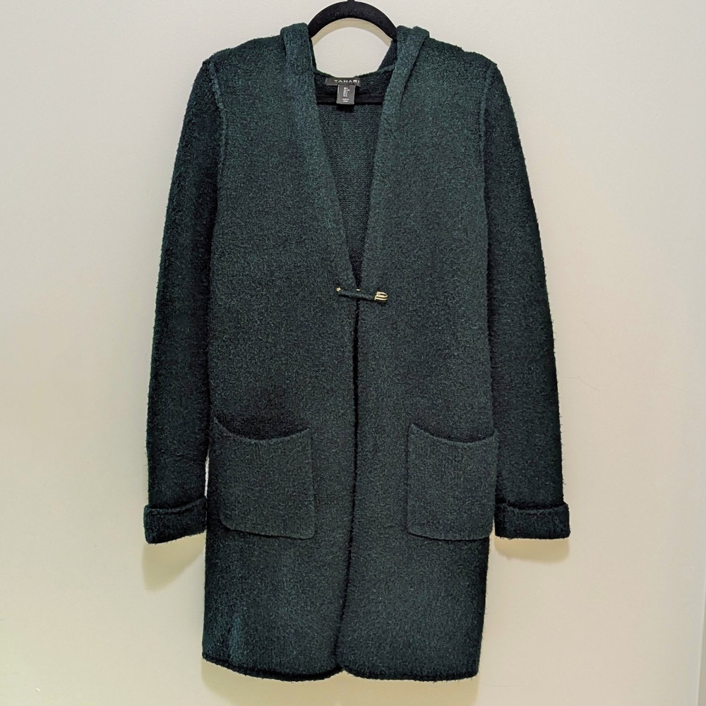 Hunter Green Hooded Cardigan